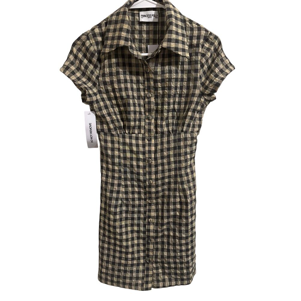 Princess Polly NWT gingham mini shirt dress